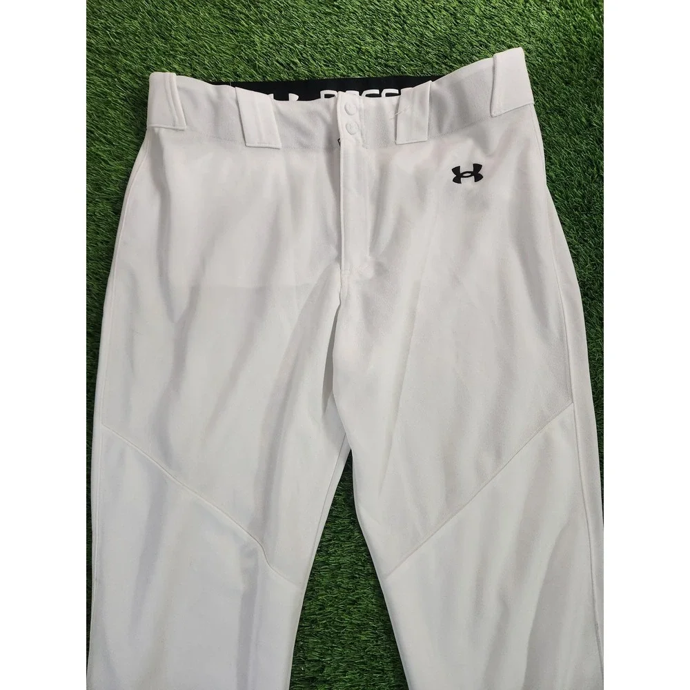 Under Armour Baseball Pants Mens XL White Elastic Cuff Stretch Game Adult UA